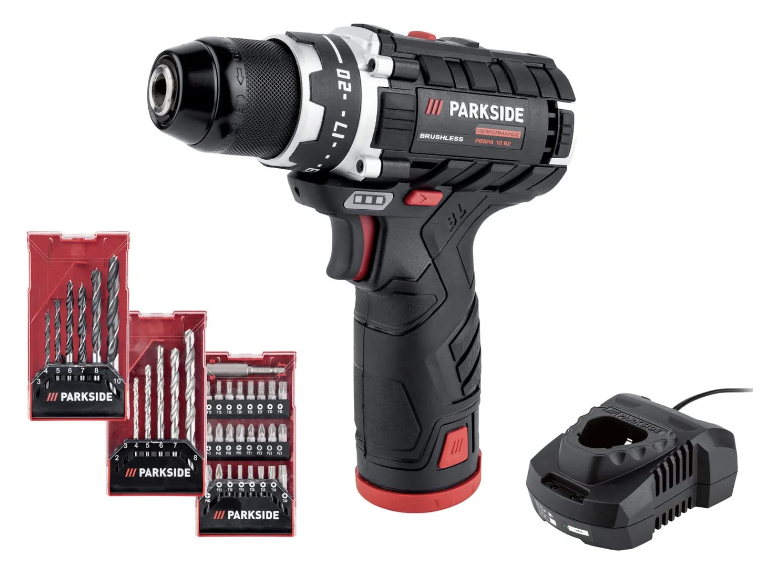 Buy Parkside Performance Cordless Drill/Driver Set, Brushless Motor, 2