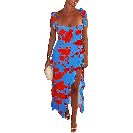 Vakkest Women's Sexy Floral Maxi Dress: Effortlessly Elegant for All Occasions