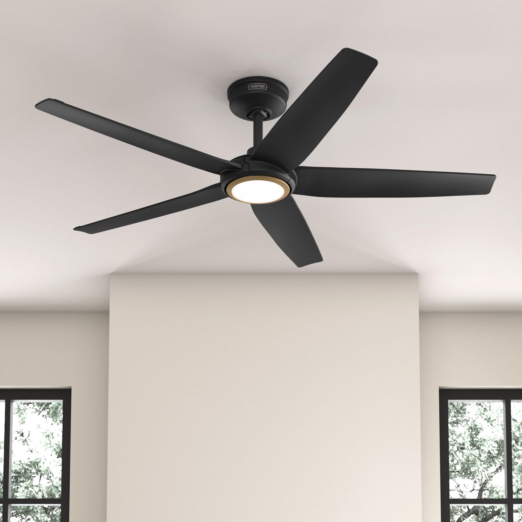 Hunter ZenTech 52 Inch Smart Ceiling Fan in Matte Black