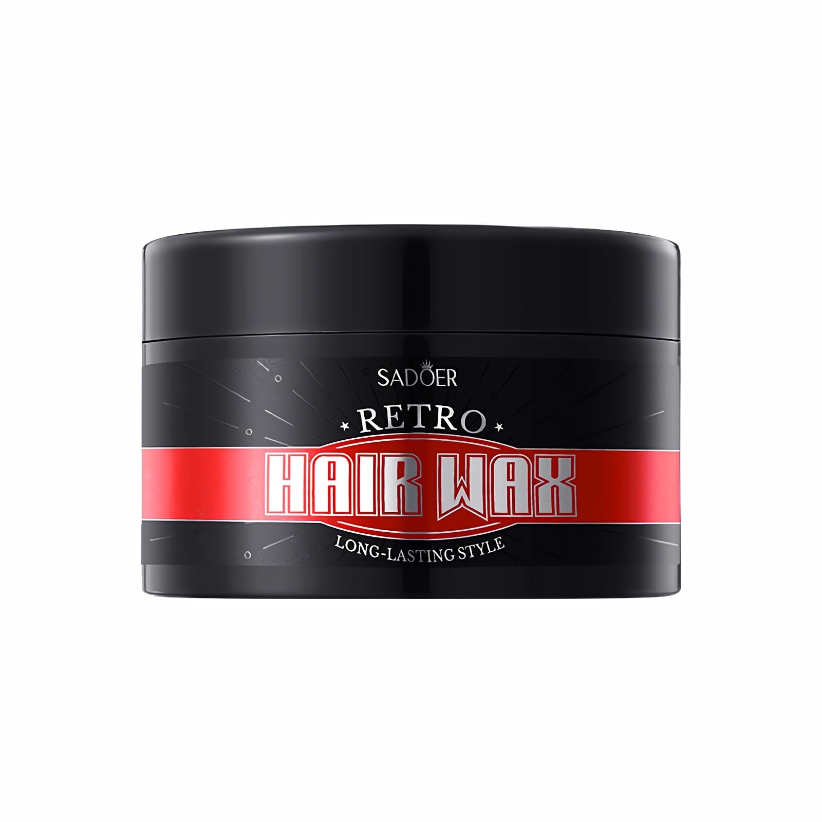 Retro hair wax, strong shaping power, natural shape, long-lasting styling, natural fluffy hair paste hair film (3.52oz) 100g, Black