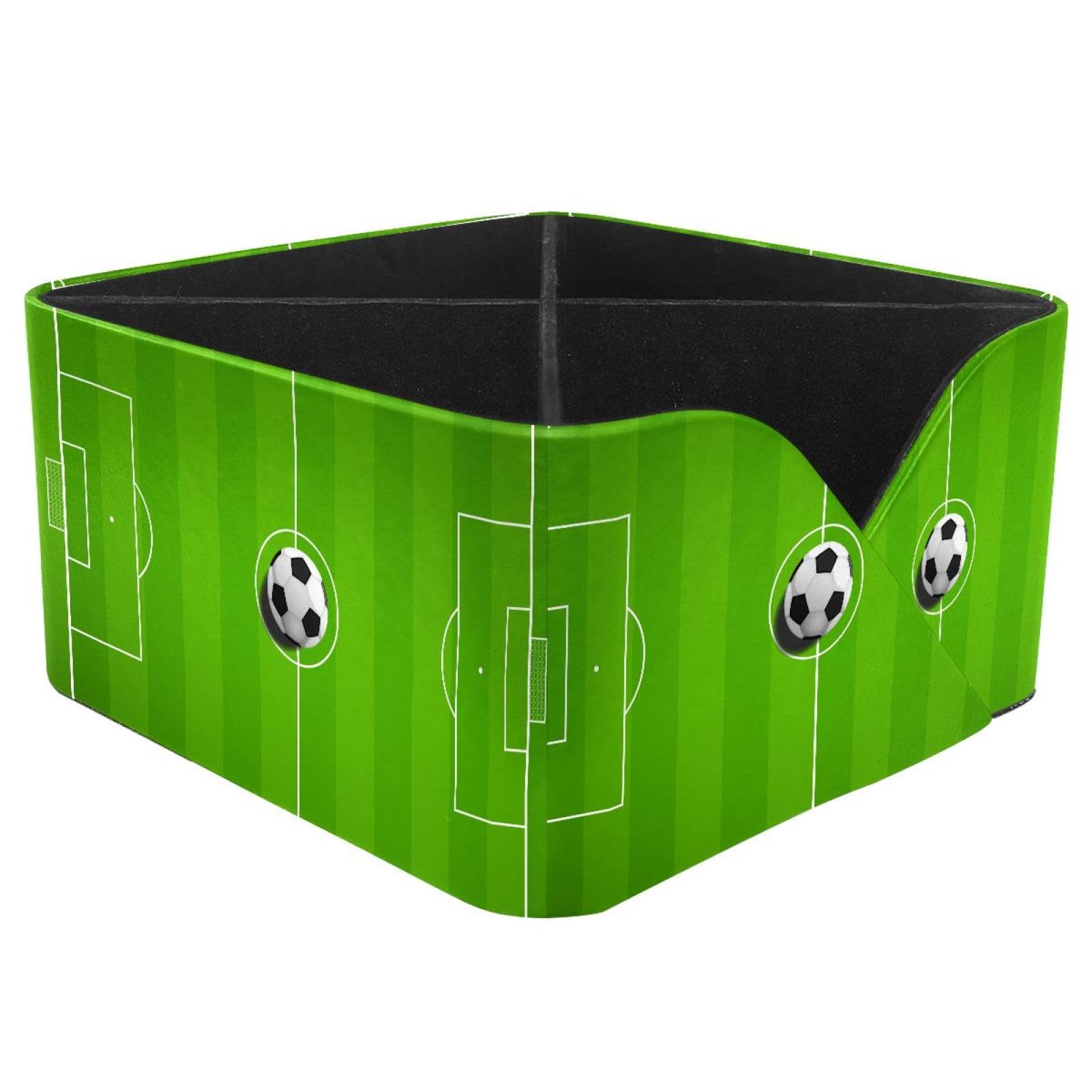 KengjuTesu Soccer Field Ball Desktop Organizer Pen Holder, Rectangular Pencil Cup for Office, Study and Makeup Stations