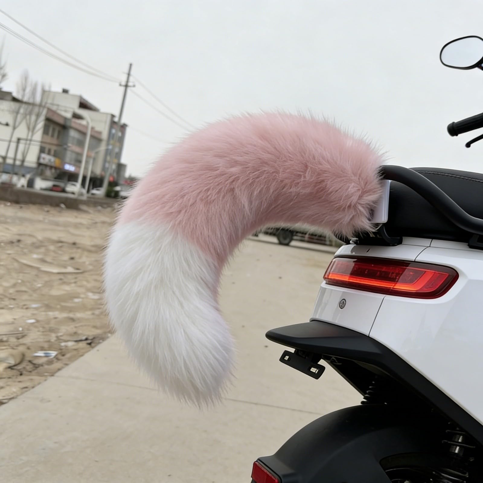Télécommande pour Voiture Électrique avec Queue, Décoration de Voiture avec Queue d'Animal Mignon et Peluche, Décorations de Voitures avec Queues d'Animaux Électriques, Accessoire Amovible pour Coffre