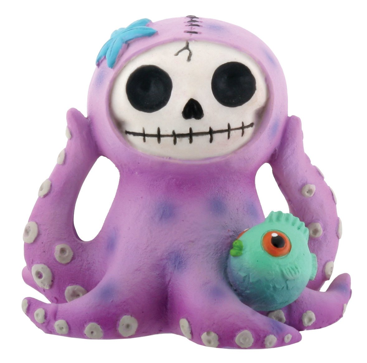 SUMMIT COLLECTIONFurrybones Purple Octopee Signature Skeleton in Octopus Costume with Puffer Fish Friend