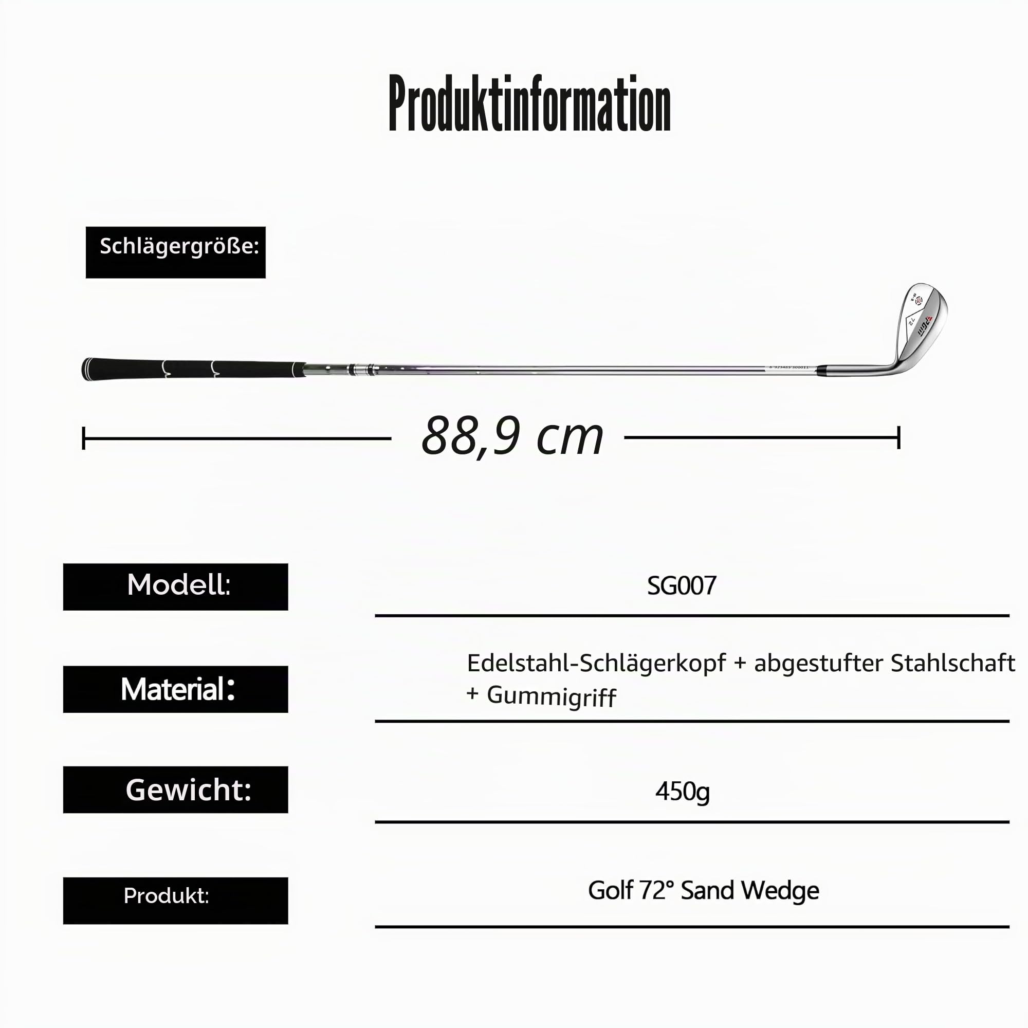 PGM Wedge – 72 Grad Premium Sand Wedge, Lob Wedge für Männer & Frauen – CNC-strukturiert – Bunker Buster Escape Bunker und Save Strokes Around The Green-High Loft Golf Club