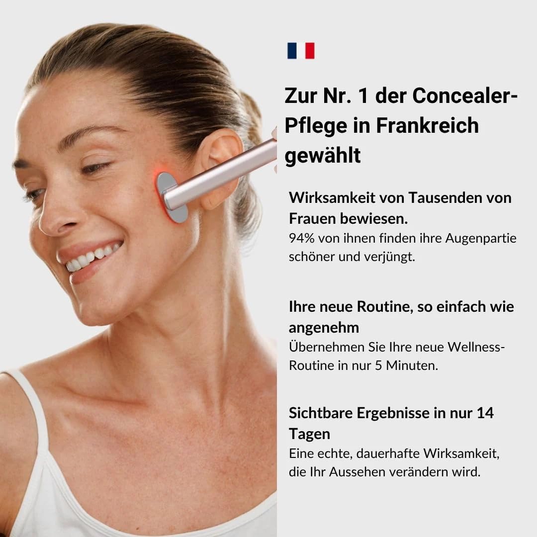 Nuvaskin 2.0 Appareil Soin Oculaire – 7 Modes Lumière Couleur, Réduit Cernes, Poches Sous les Yeux et Rides