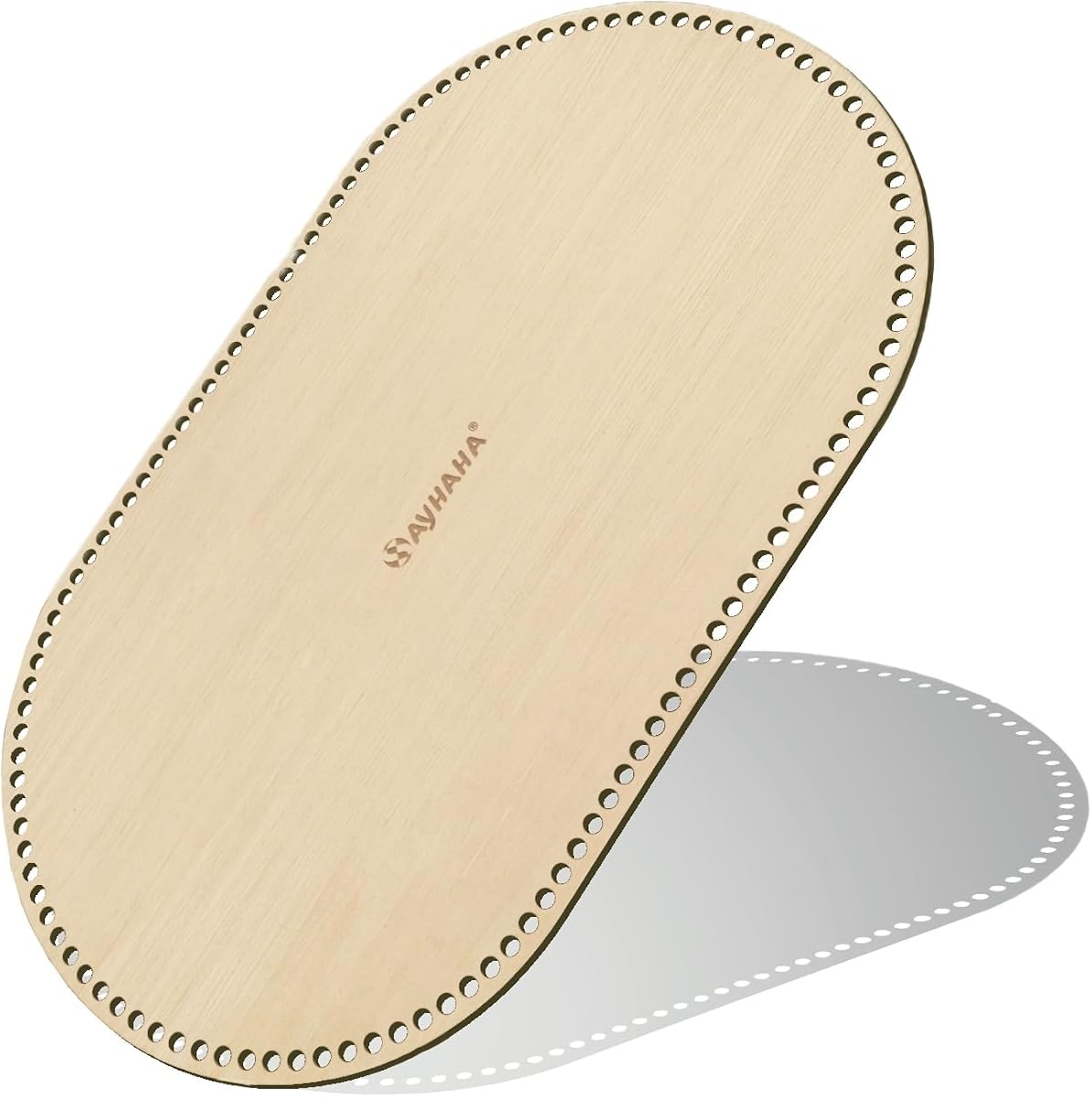 Cesta de Moisés grande con parte inferior de madera de 27.56 x 15.75 pulgadas, base ovalada de madera natural para bricolaje, crochet o tejido, manualidades, decoración del hogar (1 unidad)