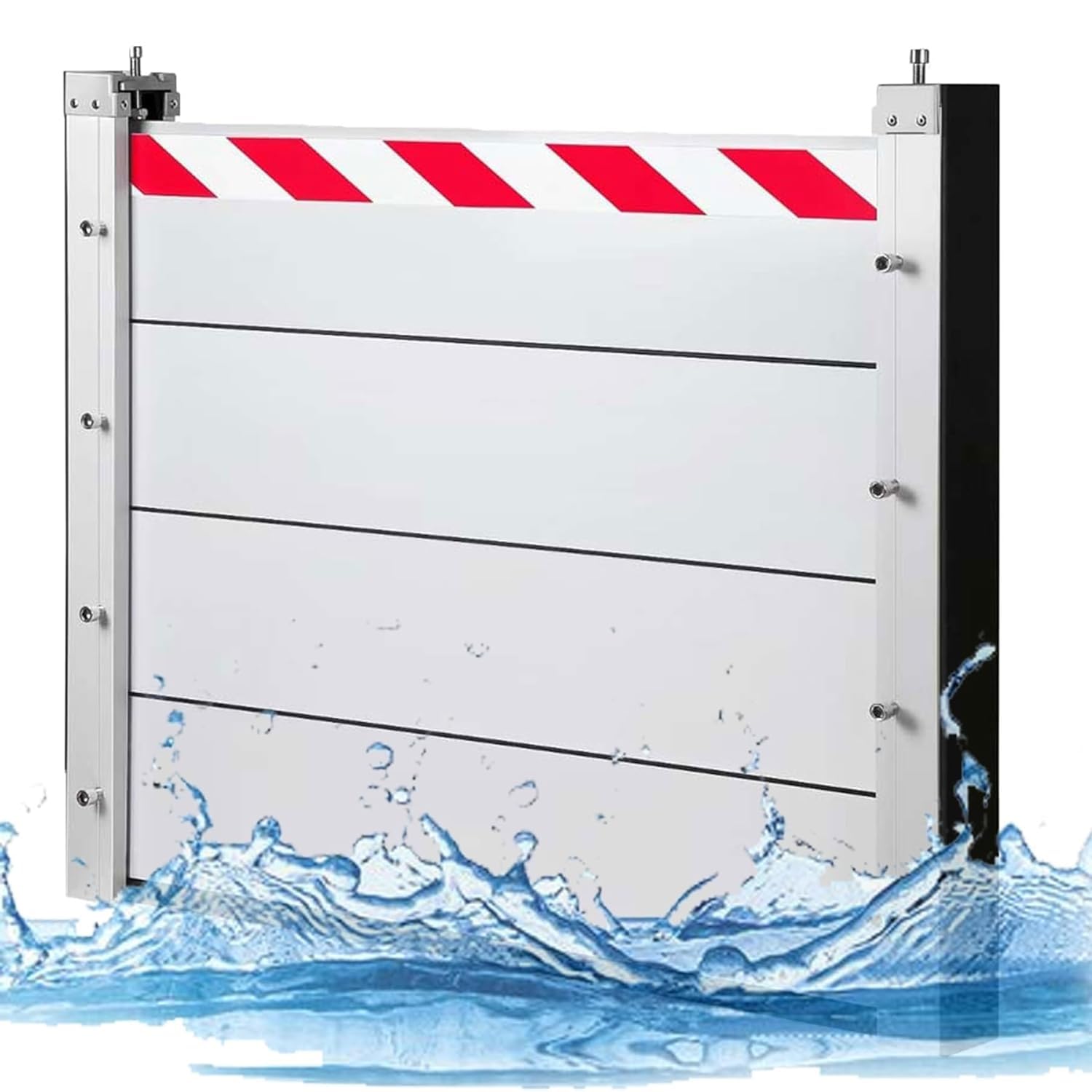 Barrera móvil contra inundaciones con deflector estanco para proteger el garaje