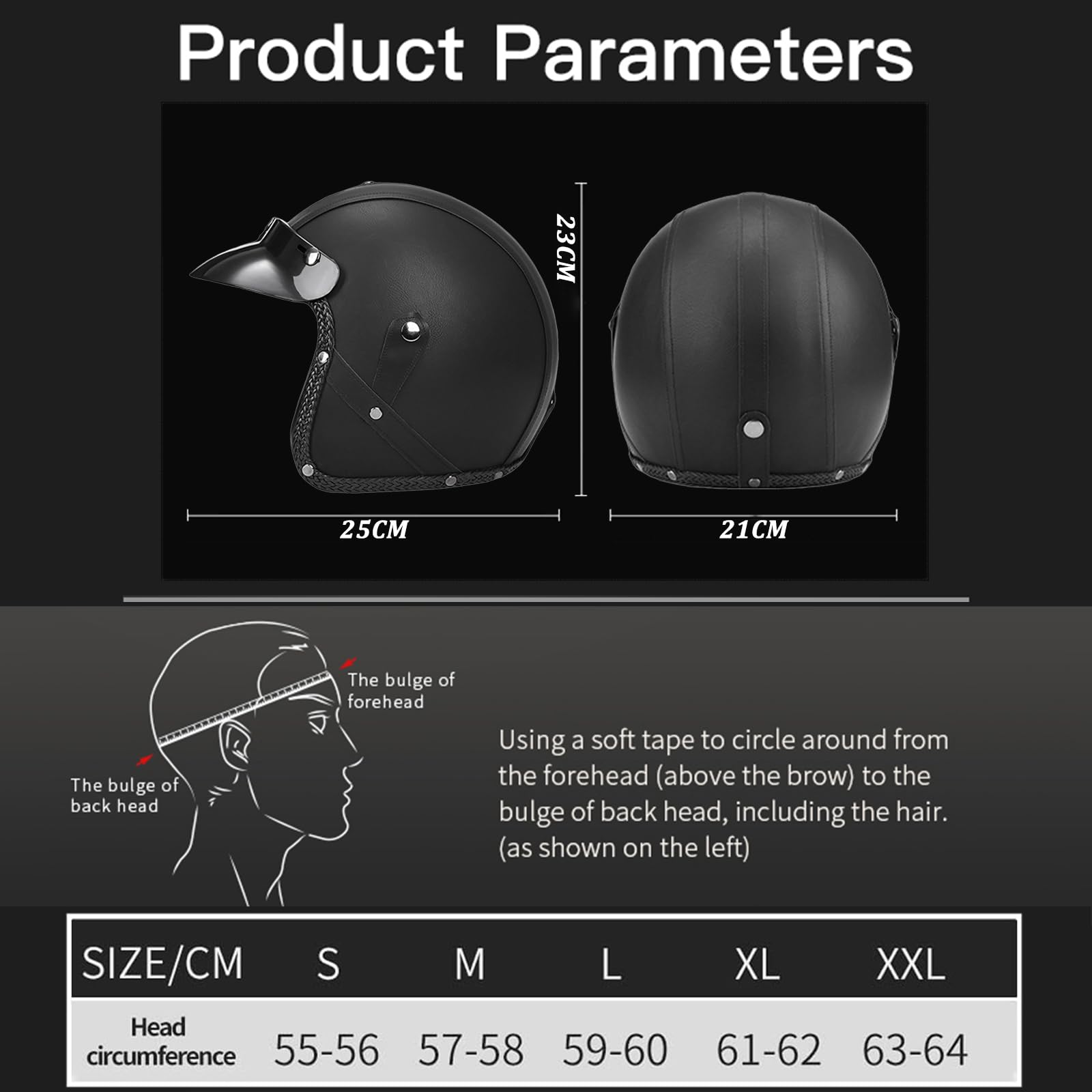 Casco Medio de Cara Abierta Vintage, ECE Homologado Retro Casco Moto Jet Abierto con Bluetooth ECE Homologado Custom Scooter Casco Moto para Mujer Hombre Adultos - S-2XL (55~64cm)