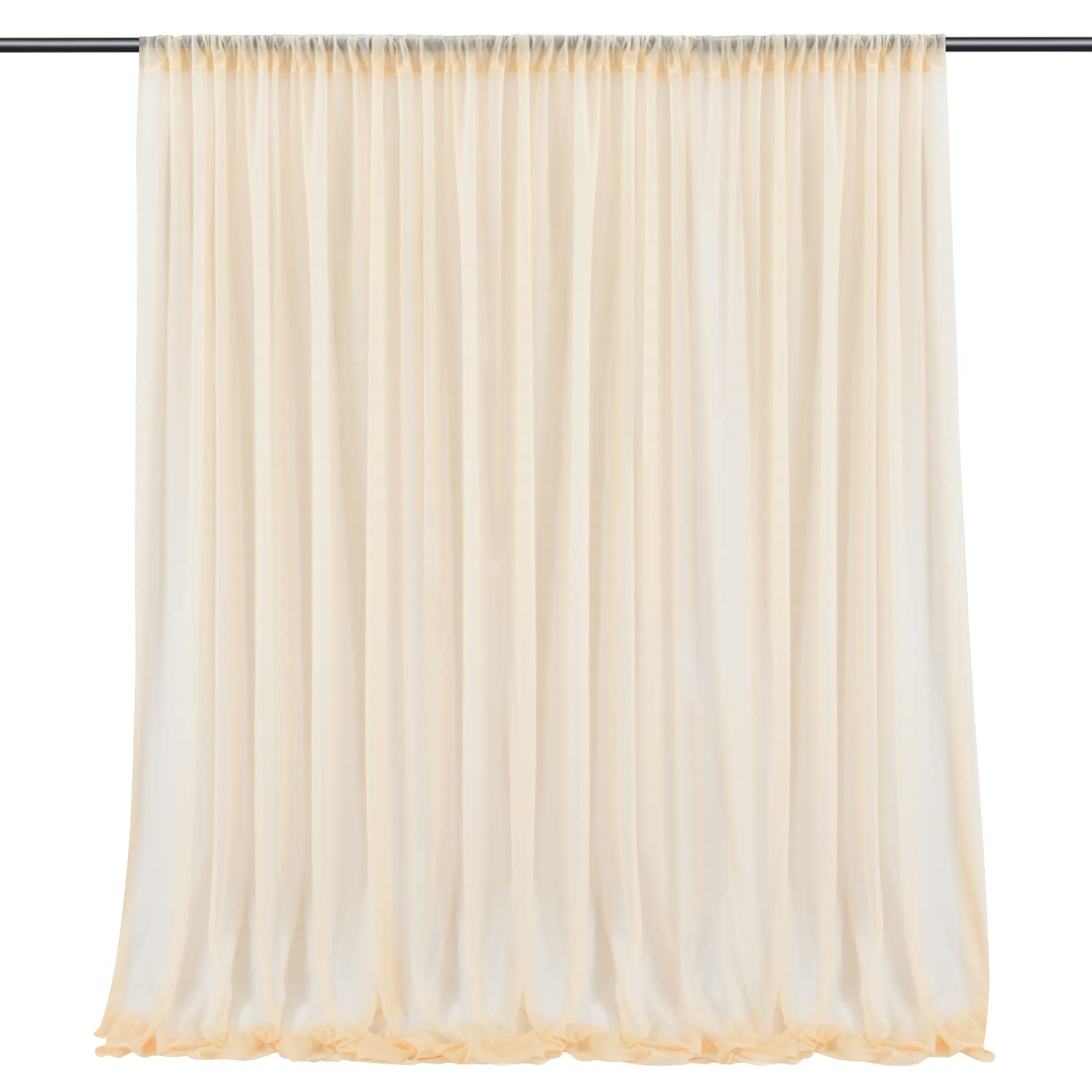 Transparentem Voile Querbehang Freihanddeko Hintergrund Vorhänge Fertiggardine Fensterdekoration Vorhangschals Dekoschal für Hochzeitsdekorationsschal Wohnzimmer Schlafzimmer,2 Stück 150x215cm