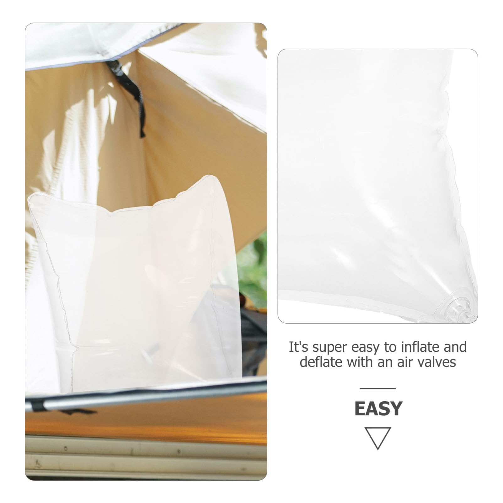 Gatuida 5pièces Oreiller Gonflable Transparent Coussin De Camping Ajustable Et Étanche pour Voyage Et Détente Extérieur