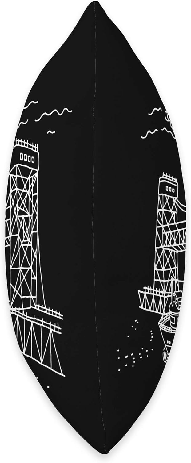 Houghton Hancock Lift Bridge Michigan Upper Peninsula Throw Pillow