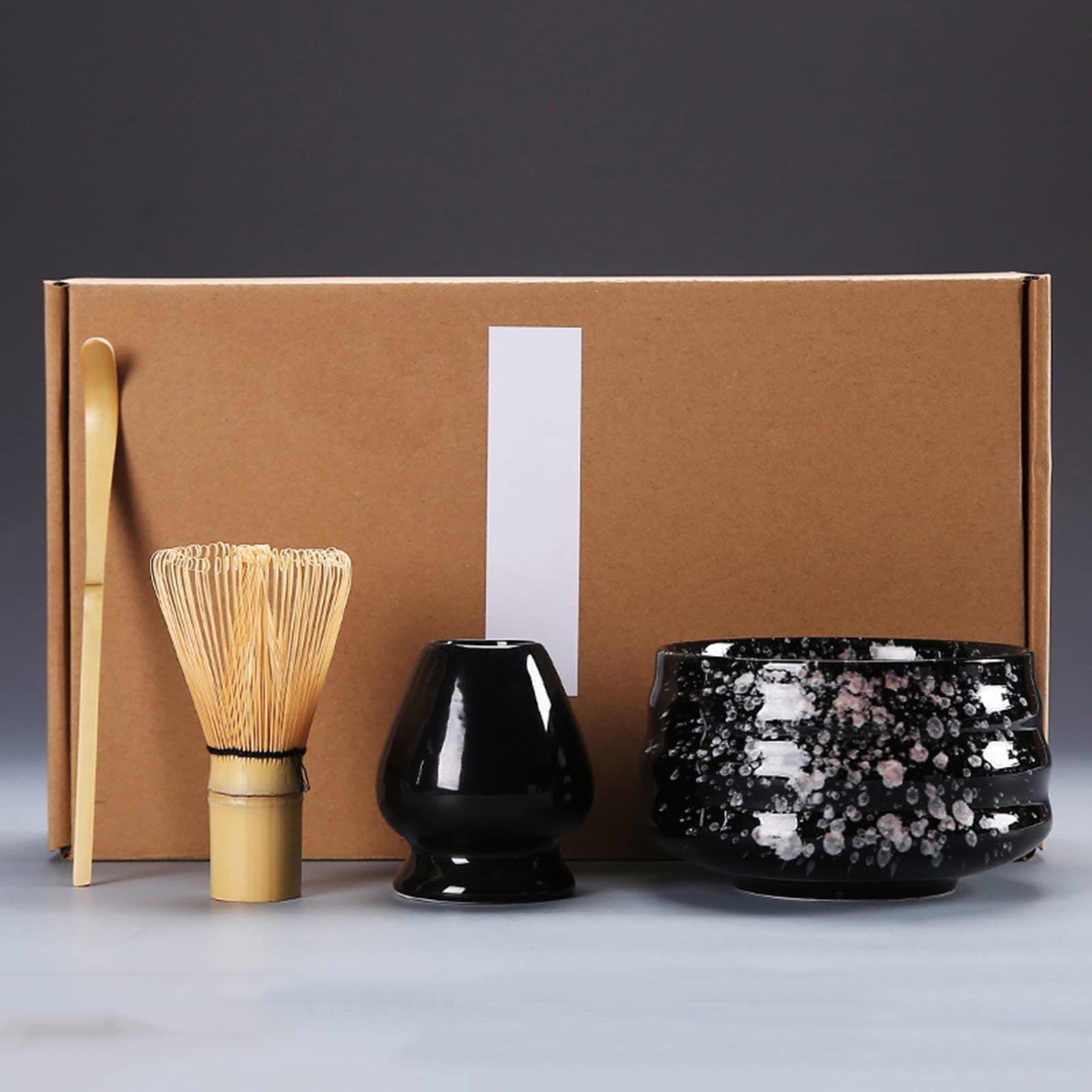Matcha-Schneebesen-Set – 4-teilig, Bambus-Schneebesen Chasen, Bambusschaufel, Matcha-Schüssel und Schneebesenhalter, perfektes Set für die Zubereitung von Matcha-Tee