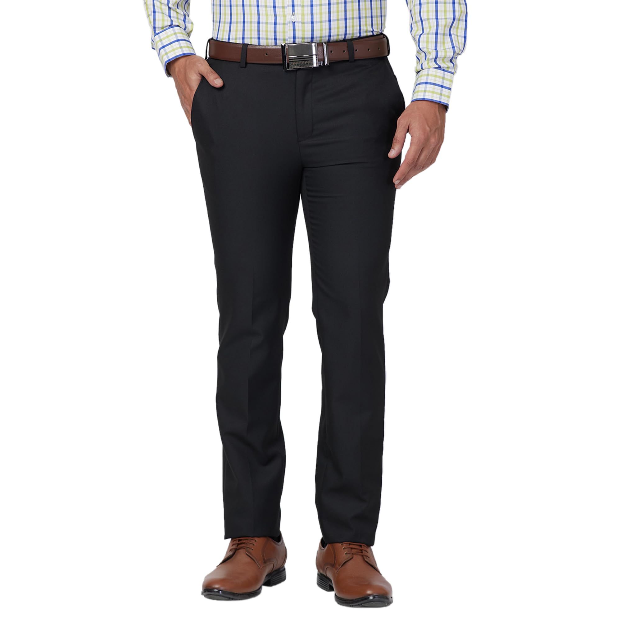 raymond Men Slim Fit Solid Pattern Poly Viscose Blend Pleatless Formal Trouser-picture-36