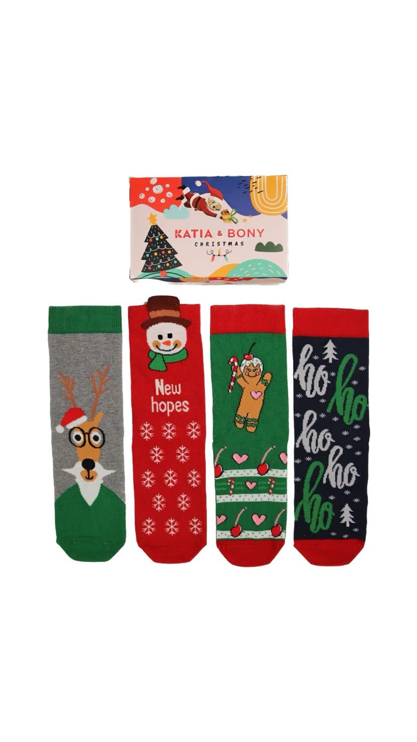 CHRISTMAS GIFT BOX ART UNISEX SOCKET SOCKS SIZE (8-10.5), Multicolor