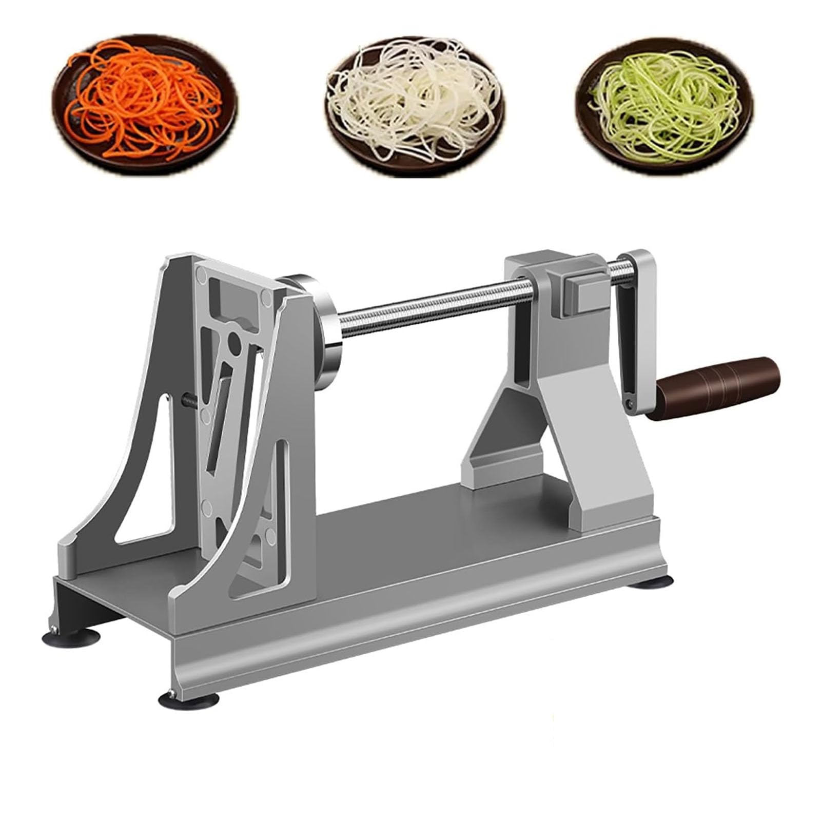 Rallador De Verduras Manual, Cortador De Patatas En Espiral De Acero Inoxidable, Con Almohadillas Antideslizantes Con Ventosas, 3 Cuchillas Reemplazables
