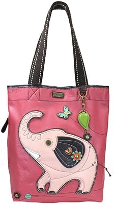 Chala Elephant Everyday Tote Shoulder Bag Handbag Purse Dark Pink