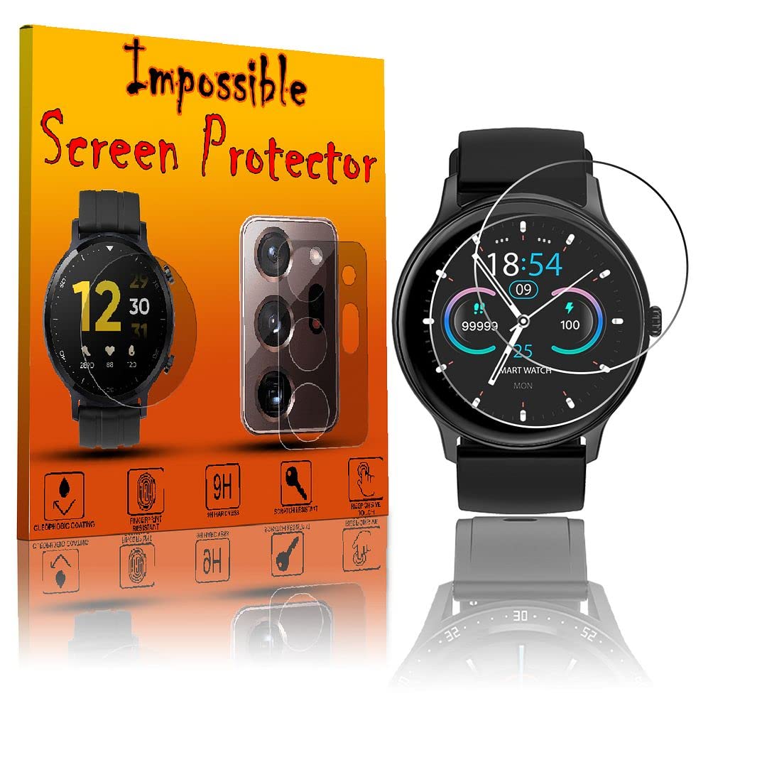 FCS Edge to Edge Watch Screen Protector for Fire-Boltt Hurricane| TPU Membrane Flexible Ultra-Thin 0.125mm Thickness Screen Guard (Pack of 3)