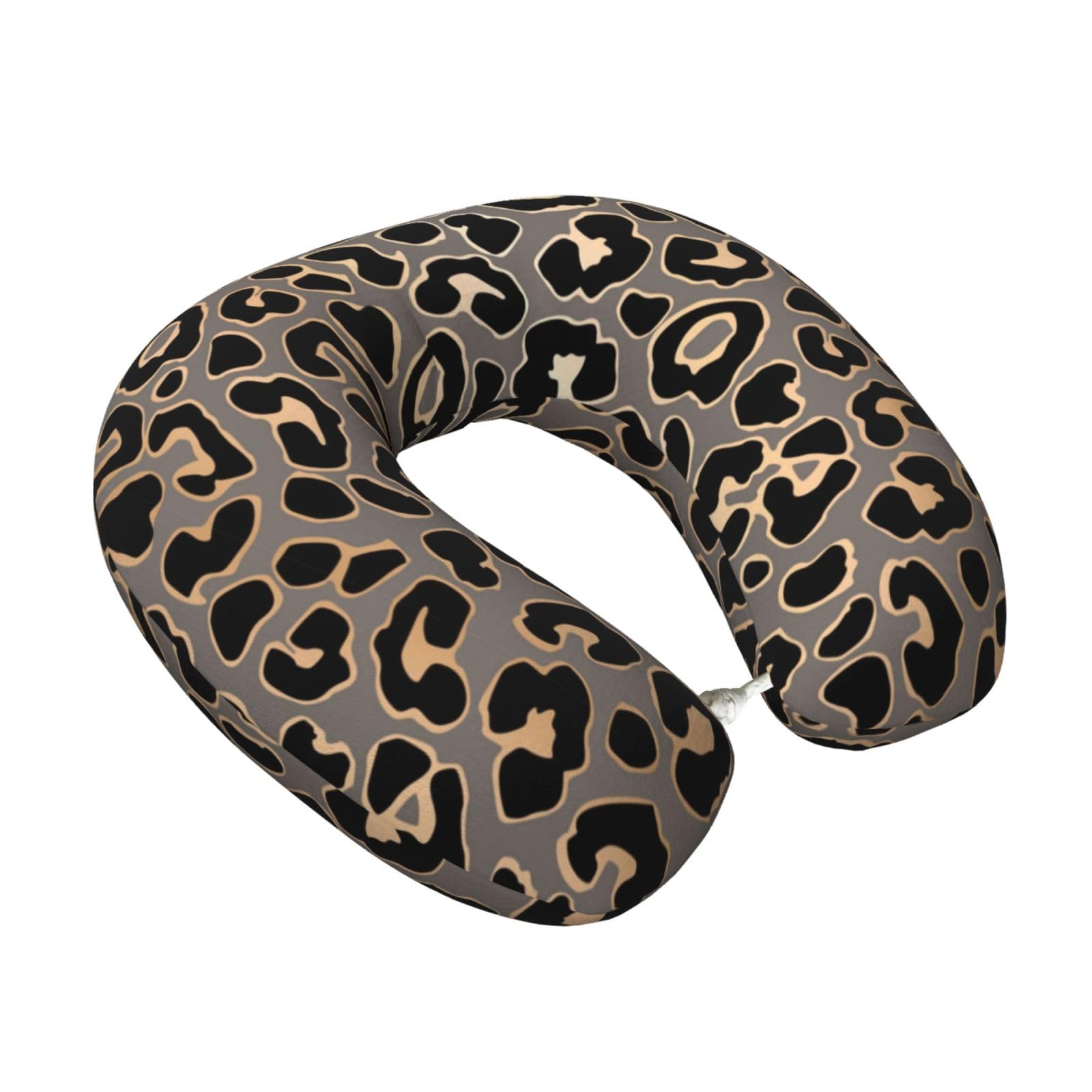 LKYMOH Leopard Seamless Pattern Design In Luxury Gold, Travel Neck Pillow U-Shaped Memory Neck Support Soft Comfortable With Washable Cover For Airplane Car Traveling and Office