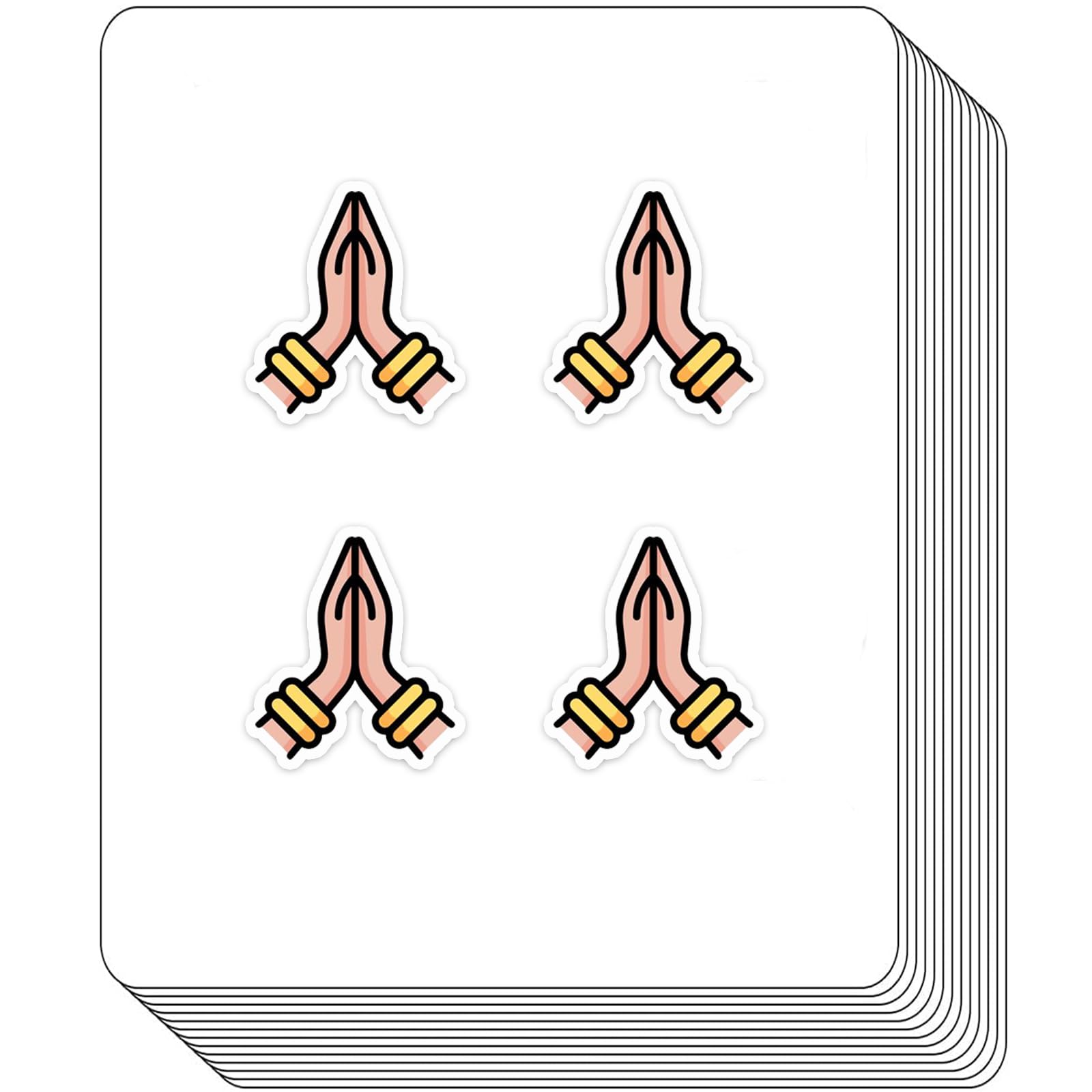 BBRGIRL Praying Hands Stickers - Yellow Cartoon Stickers, 100pcs (1" each), Vinyl, Suitable for Plastic, Metal, Fabric