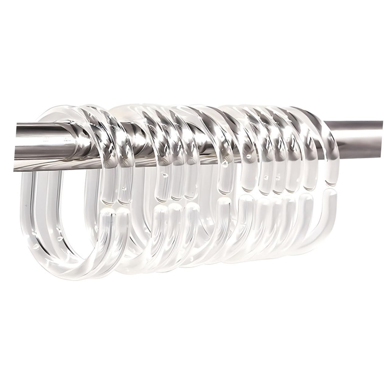 MAGICLULU 5 Set Anello per Appendere della Doccia Anello della Fibbia della Appendiabiti per Asta Doccia Forniture per Tende da Bagno Anelli Doccia in Plastica 48 Pezzi * 5