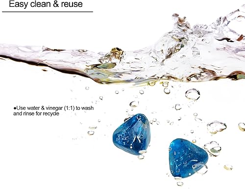 Miniatura 5 de Diamantes de vidrio ignífugo de 10 libras y 12 pulgada para chimenea natural o propano y paisajismo, 10 libras azul caribeño