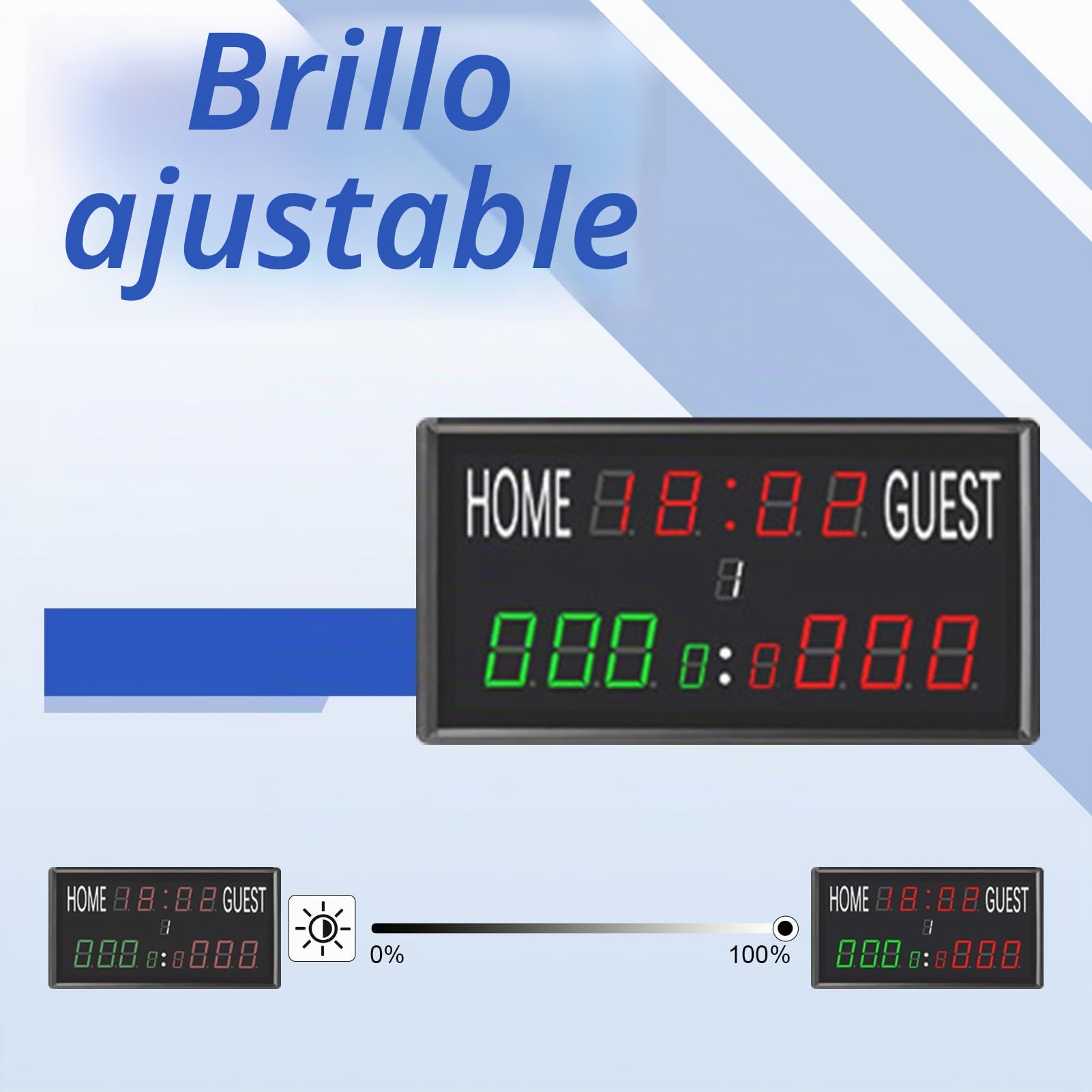 JAOGAUS Marcador Electrónico, Multifuncional LED de Tres dígitos con Control Remoto, Brillo Ajustable y Diseño de Pared para Baloncesto, Fútbol, Tenis, Tenis de Mesa y Bádminton.