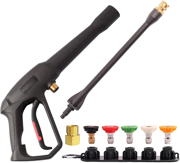 Pressure Washer Spray Gun - for Ryobi Pressure Washer Gun M22-14MM and M22-15MM Hose Connectors - with 1 Tips Holder and 5 Spray Nozzle Tips