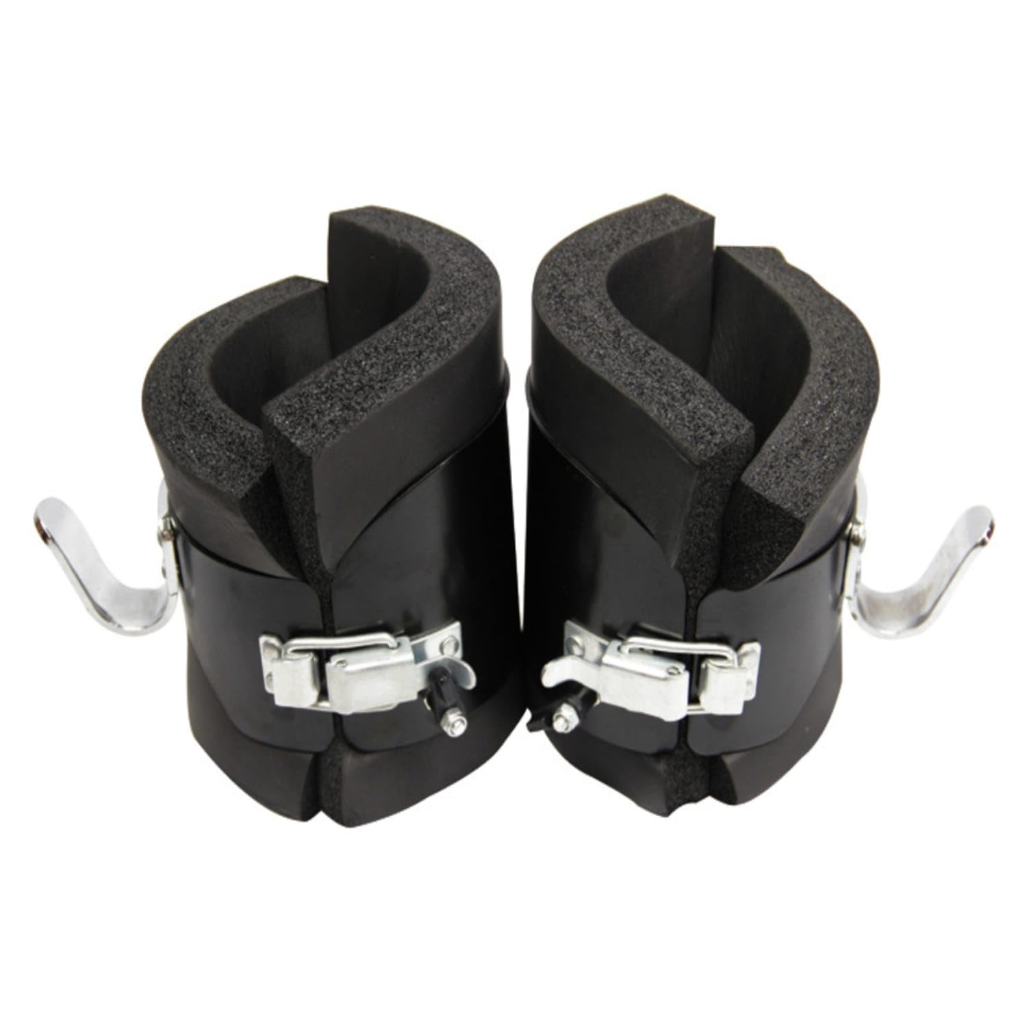 Steel Hooks Inversion Hang up Boots Padded Pull up Bar Inversion Boots Secure Fit Pull-up Bar Ankle Hook Adjustable Buckle for Gym, Black