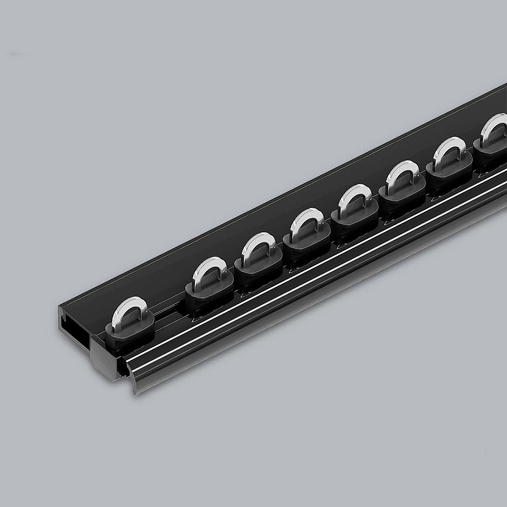 Barre de plafond coulissante rail rideau ultra fin 120 cm séparateur pièce noir