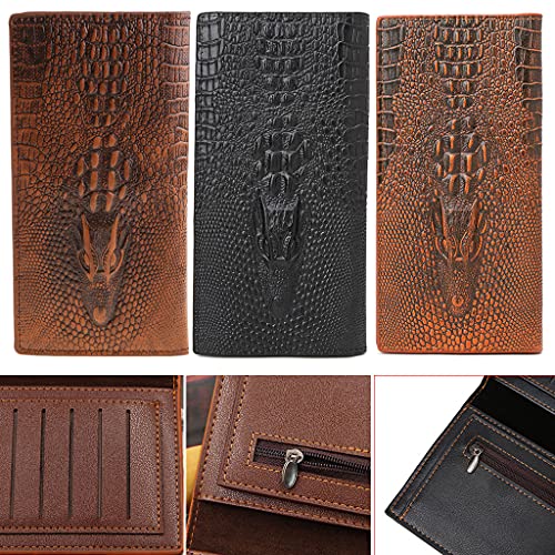 Men's 3D Alligator Wallet Bifold ID Card Holder Purse for Case Long Clutch Billf3