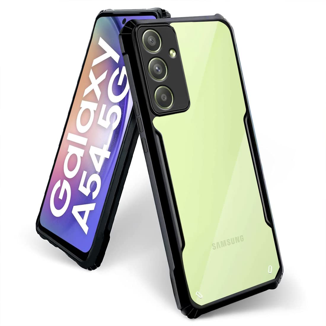 Fashionury TPU+Plastic Shockproof Crystal Clear Back Cover Case for Samsung Galaxy A54 5G 360 Degree Protection Protective Design Transparent Back Cover Case for Samsung Galaxy A54 5G (Black Bumper) (B0BZMFJYNF) Amazon Price History, Amazon Price Tracker