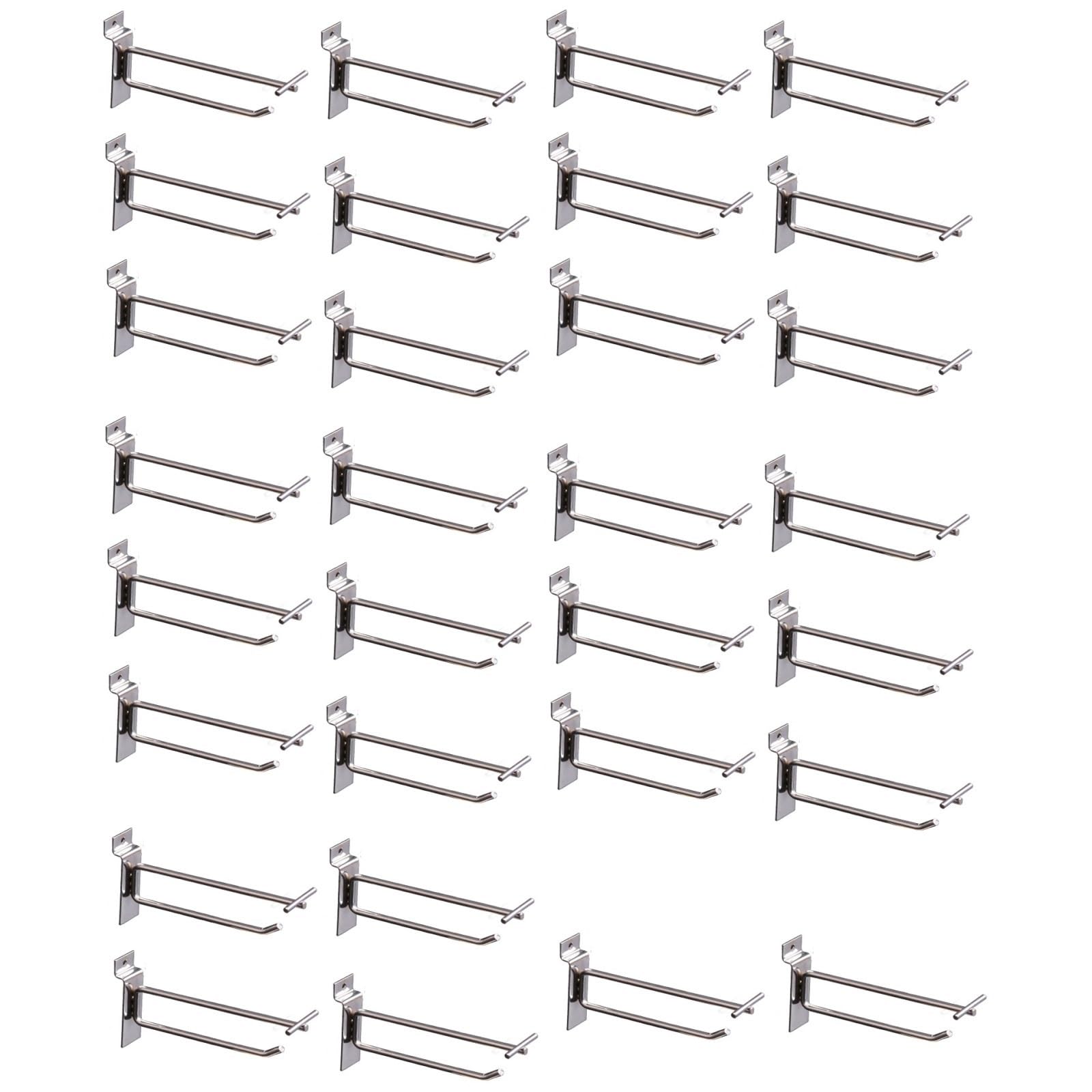 Wall panel hooks, 30PCS Double Wire Slatwall Hooks, Slat Wall Panel Hook, Commercial Metal Hooks, Slatwall Hanging Accessories for Display Comercial Retail Exhibition(10cm/3.94in)