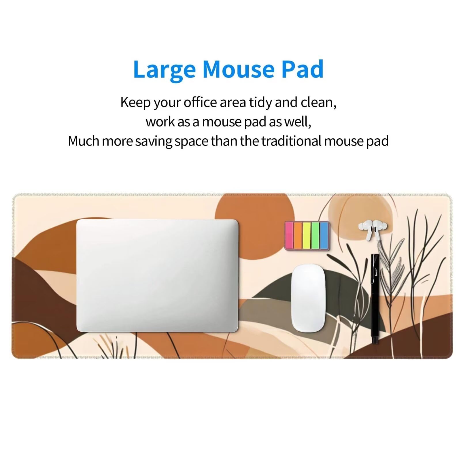 Tappetino Mouse, Tappetino Mouse Gaming Grande XXL 1500x800x3mm Tappetino Scrivania Mouse Pad, Base in Gomma Antiscivolo, Bordi Cuciti,Lavabile, Mousepad per Ufficio e Gaming (Paesaggio astratto) R106