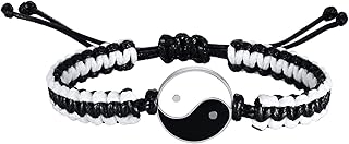 A Pairs Couple Matching Bracelet | His and Hers Tai Chi Yin Yang Bagua Balance Braided Rope Bracelets | Valentine's Day Relationship Bracelets for Boyfriend Girlfriend