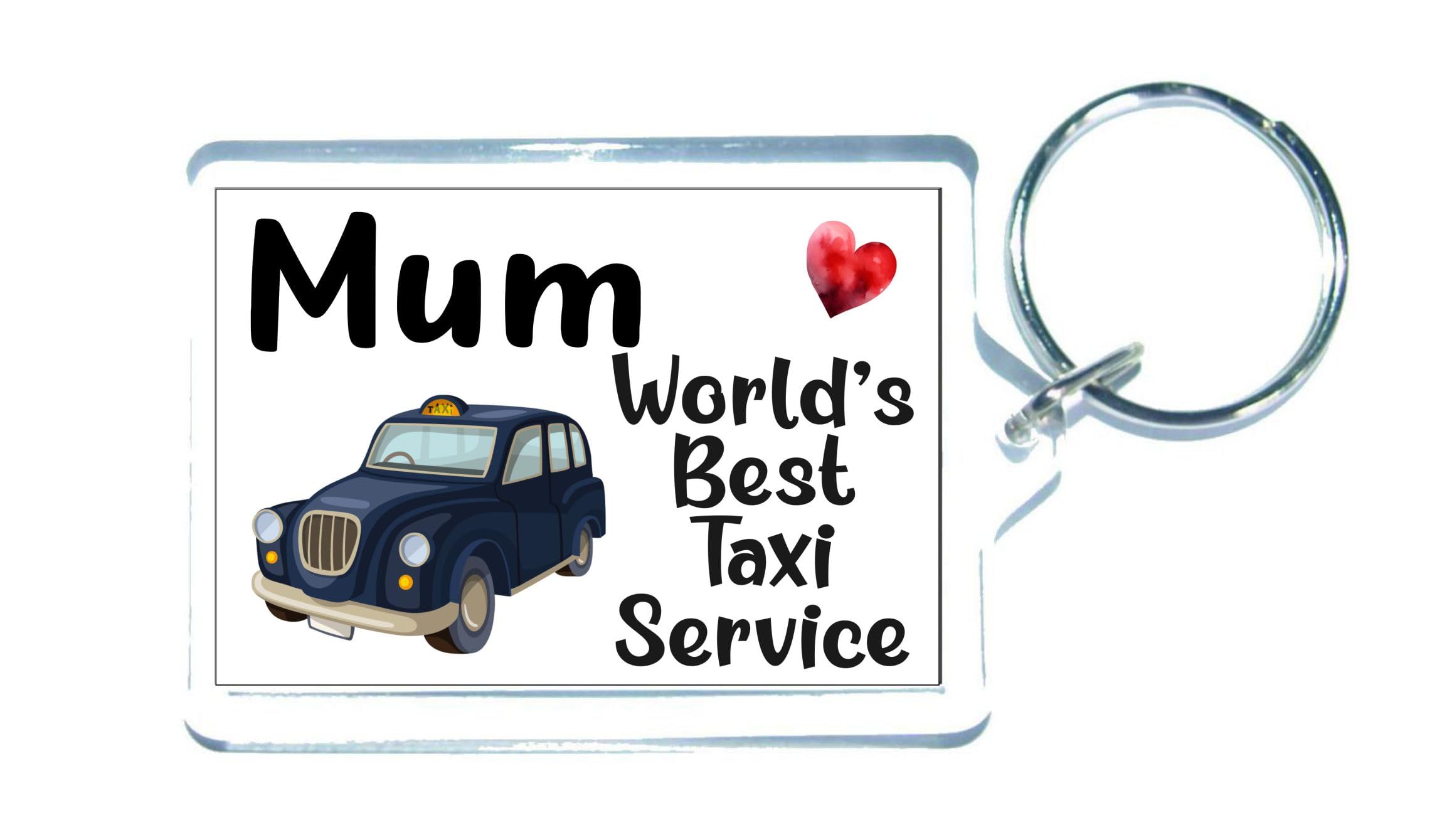 Decalarama Family Car Keyring Gift – Mum World's Best Taxi Service - Cute Fun Driving Novelty Present