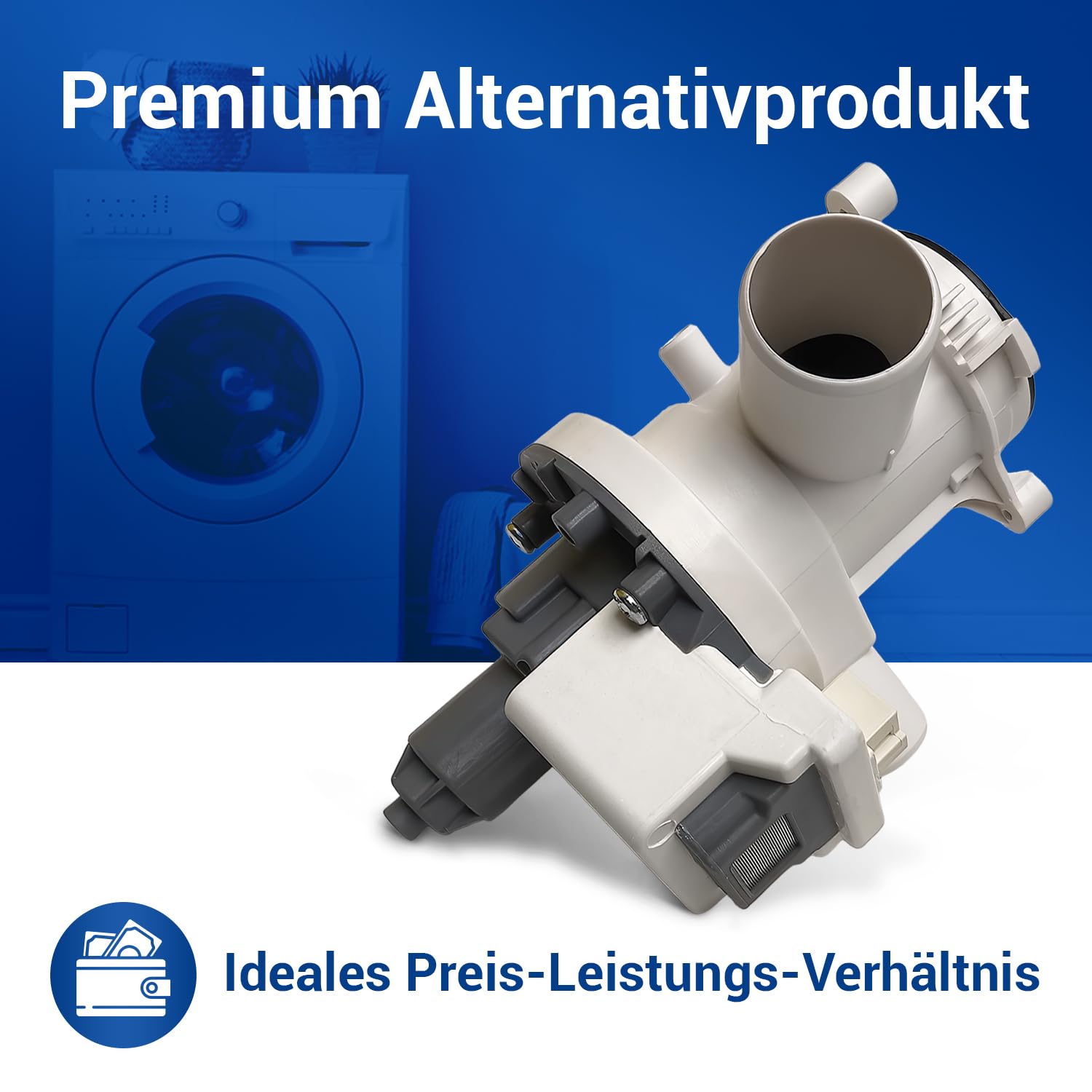 VIOKS Pompa odpływowa, 34 W, zamiennik do pralki Beko 2880402000, pompa opróżniająca z króćcem pompy i wkładem sitka do prania