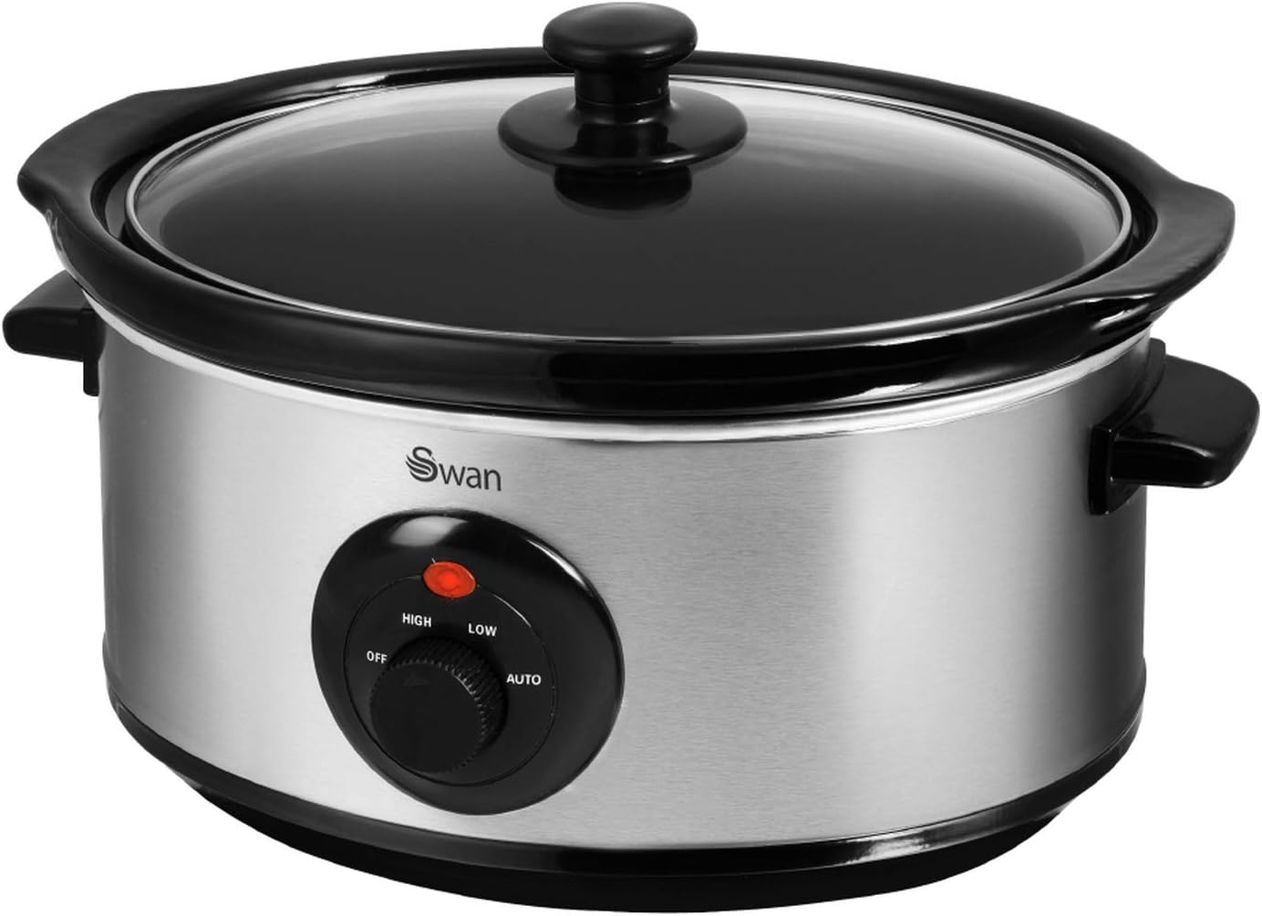SF17020N 3.5 Litre Oval Stainless Steel Slow Cooker with 3 Cooking Settings, 200W, Silver