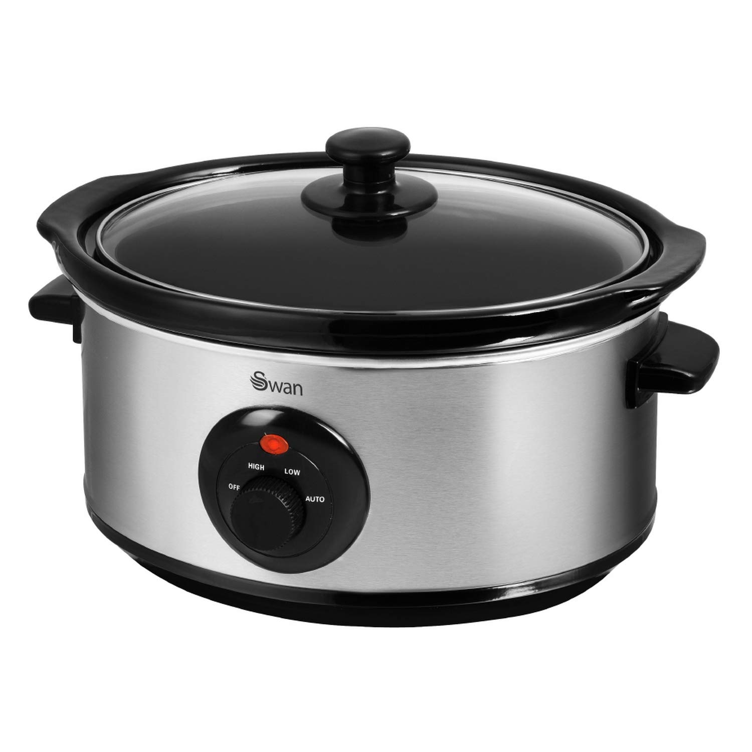 SF17020N 3.5 Litre Oval Stainless Steel Slow Cooker with 3 Cooking Settings, 200W, Silver
