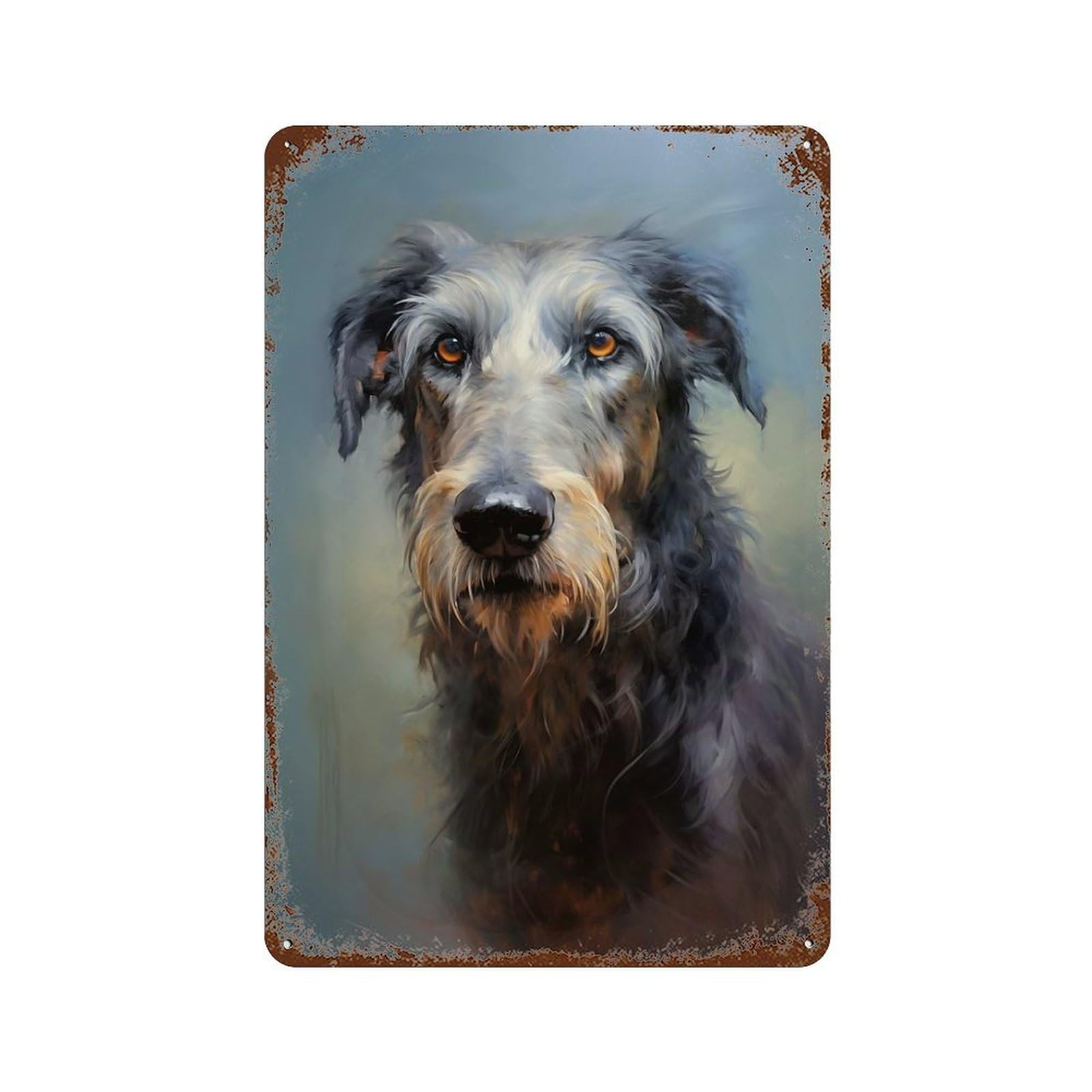 Irish Wolfhound 11.8"x7.9" Vintage Metal Tin Sign, Retro Wall Decor for Basement, Hobby Room And Garage Decor