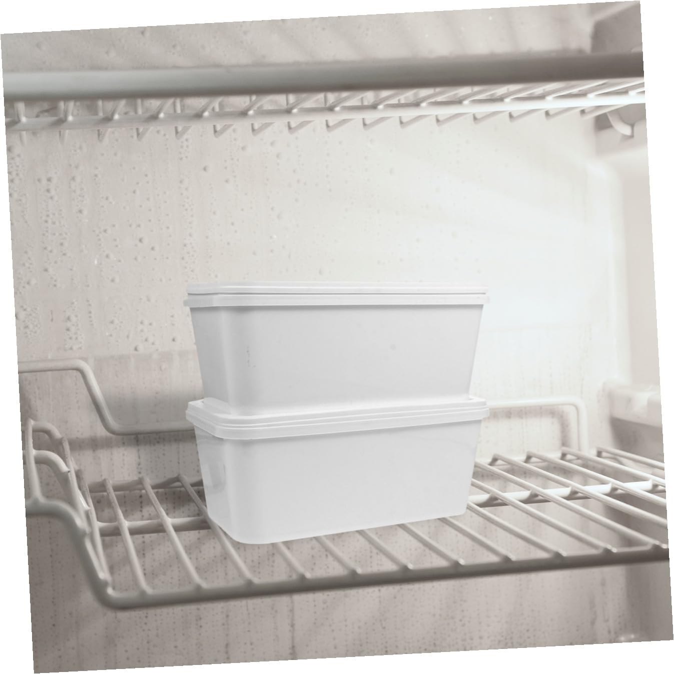 SOLUSTRE Eiscremebox 2 Stück 3 Liter Weiß Kunststoff für Gefrierfach