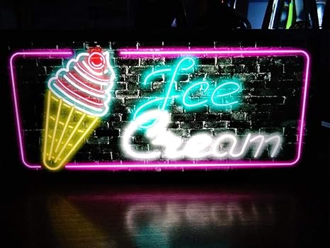 Amazon アメリカン アイスクリーム ソフトクリーム 看板 サイン 置物 雑貨 Led2wayライトbox 置物 オブジェ オンライン通販