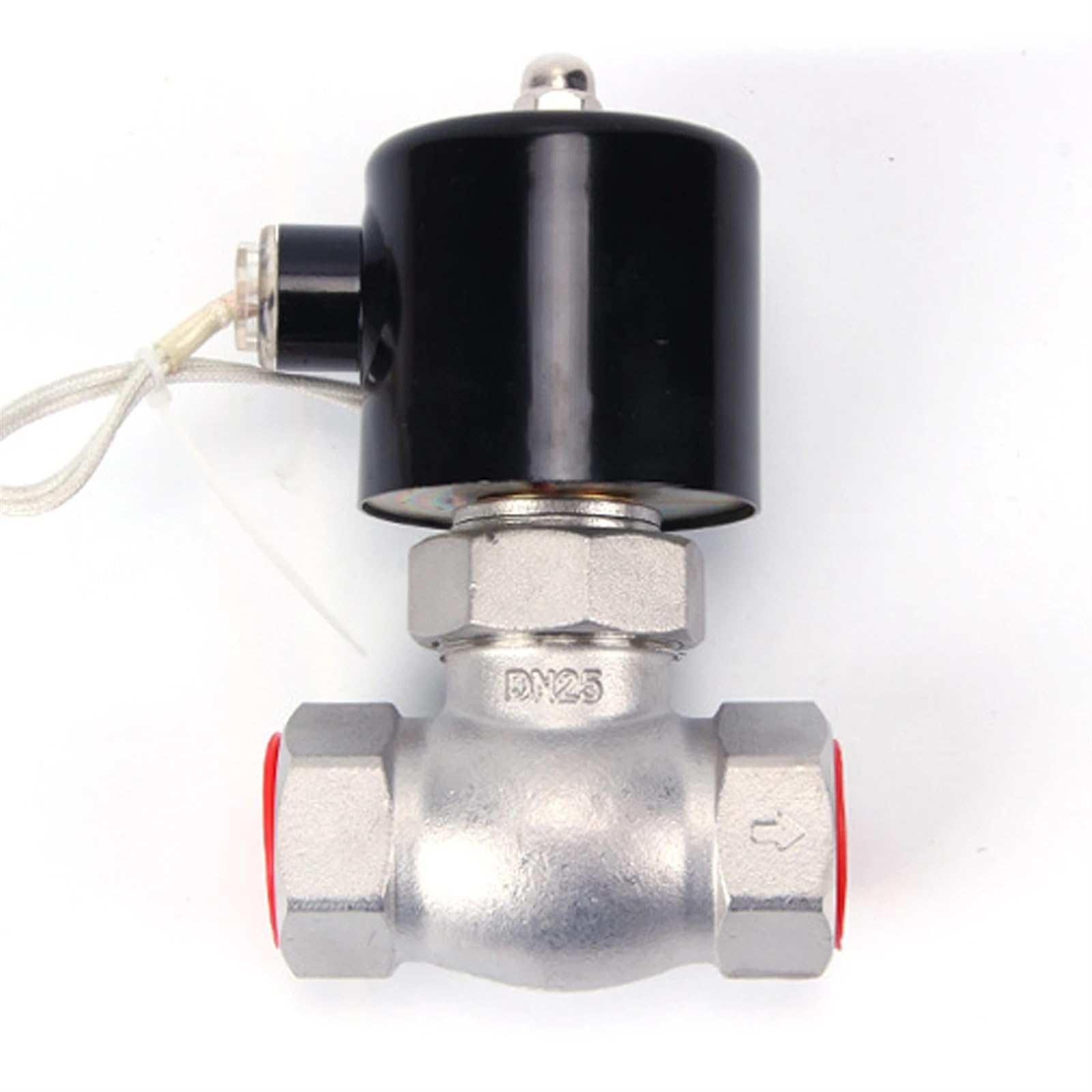 Stainless Steel Pilot Piston steam Solenoid Valve AC 220V DC 24V high Temperature and high Pressure DN15 DN20 DN25(OneSize,220 Volt)