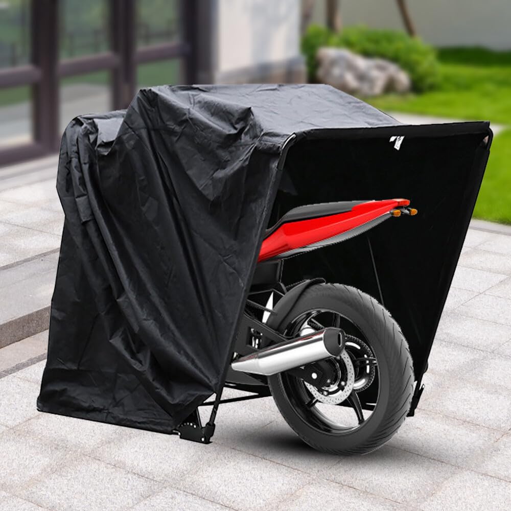 Garaje para motocicleta lona protectora motocicleta tienda plegable garaje plegable garaje tienda universal impermeable scooter ciclomotor tienda cubierta motocicleta lona protectora tela lona
