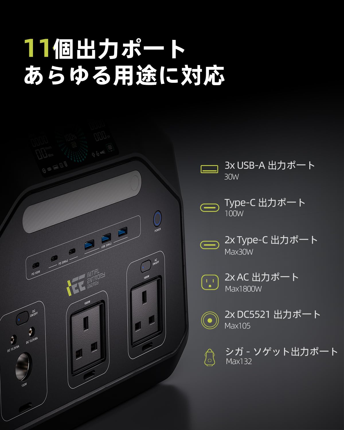 Amazon.co.jp: IEE ポータブル電源 P1800 大容量 1024Wh 長寿命10年 