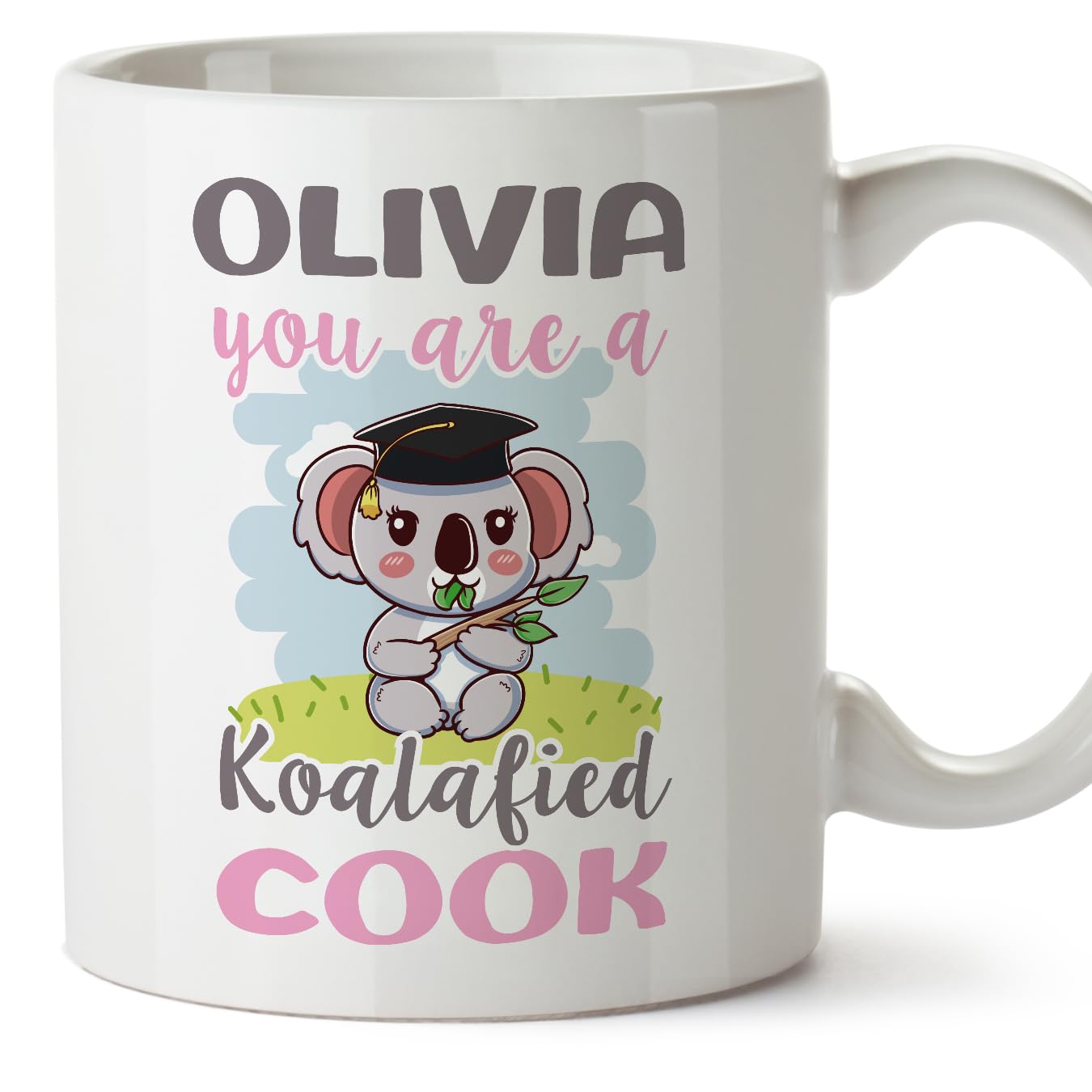 MUGFFINS Personalised Mug for Cook Woman - in English - Custom Koalafied - Funny Custom Gift for Colleagues - Ceramic 11oz Mug — image 1