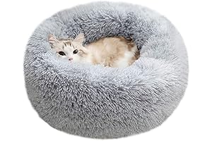 BOdiseint Modern Soft Plush Round Pet Bed for Cats or Small Dogs