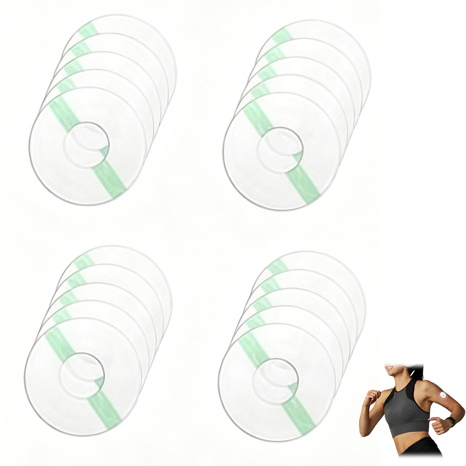 20 Pcs Freestyle Libre 2 Plus Sensor, Waterproof Adhesive Stickers for Swimming and Sports, Hypoallergenic Protective Covers for Long-Term Wear-image-35