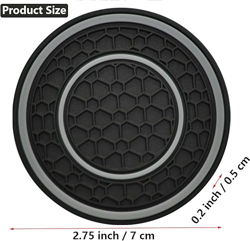 Vista 7 de Portavasos universal para automóvil, impermeable, antideslizante, a prueba de tambores, accesorios para el interior del automóvil, 4 unidades, negro