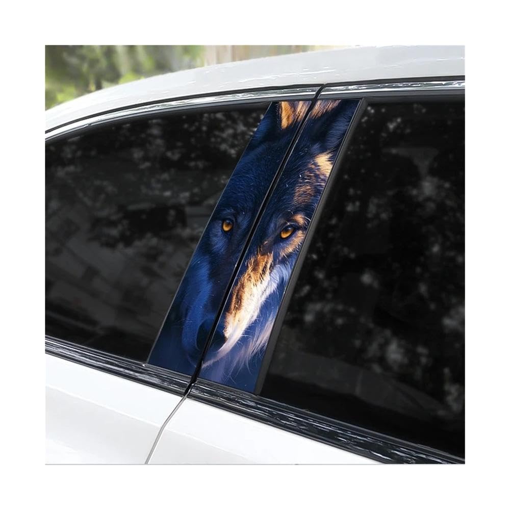 Bertdcx K Wolf Eyes Animal Car B-Pillar Vinyl Waterproof Sticker Car Door Pillar Decorative Auto Parts(K)