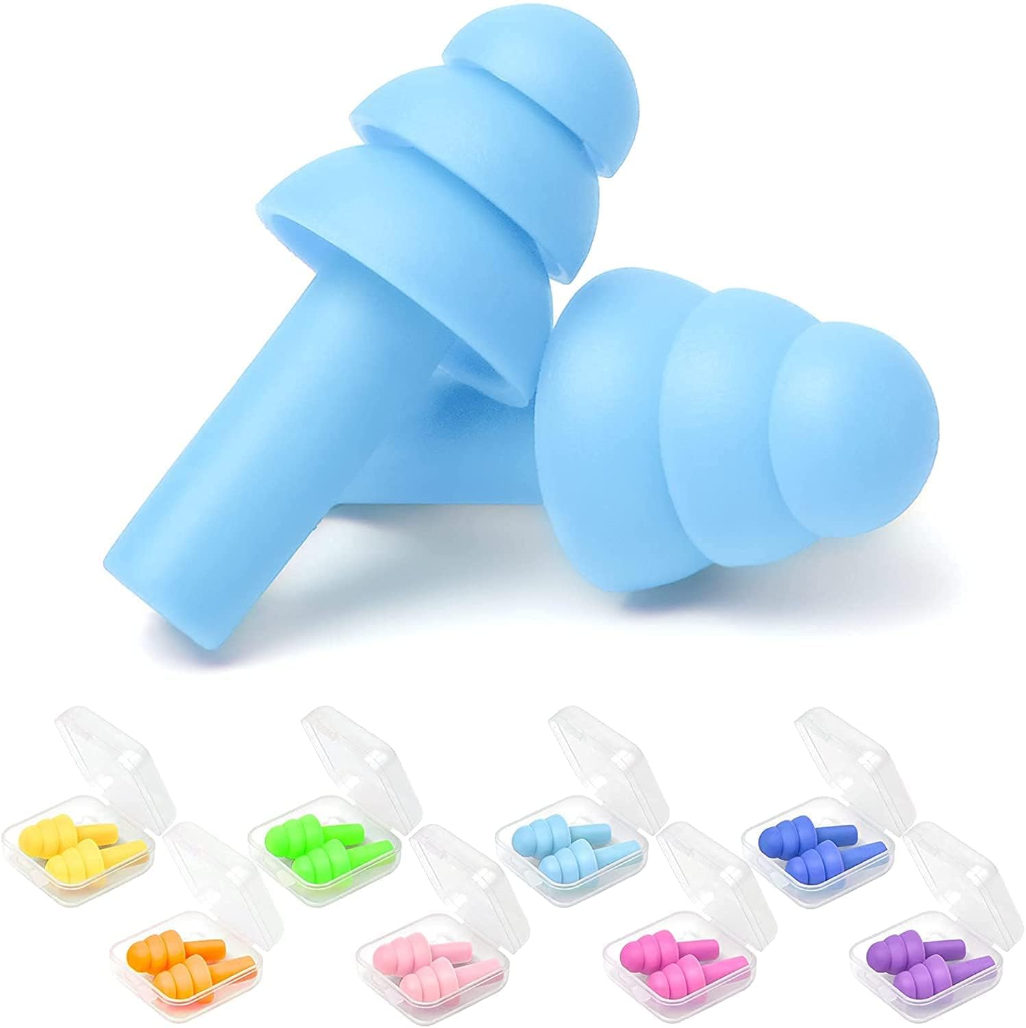 Reusable 10 Pair Ear Plugs for Sleeping, Noise Cancelling Sound Blocking Earplugs Noise Reduction for Swimming Airplanes Musicians Concerts Silicone (B0D1LFRGD9) Amazon Price History, Amazon Price Tracker